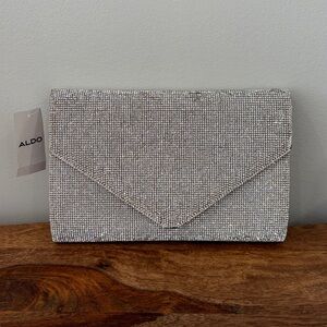 NWT Aldo Geaven Silver Clutch